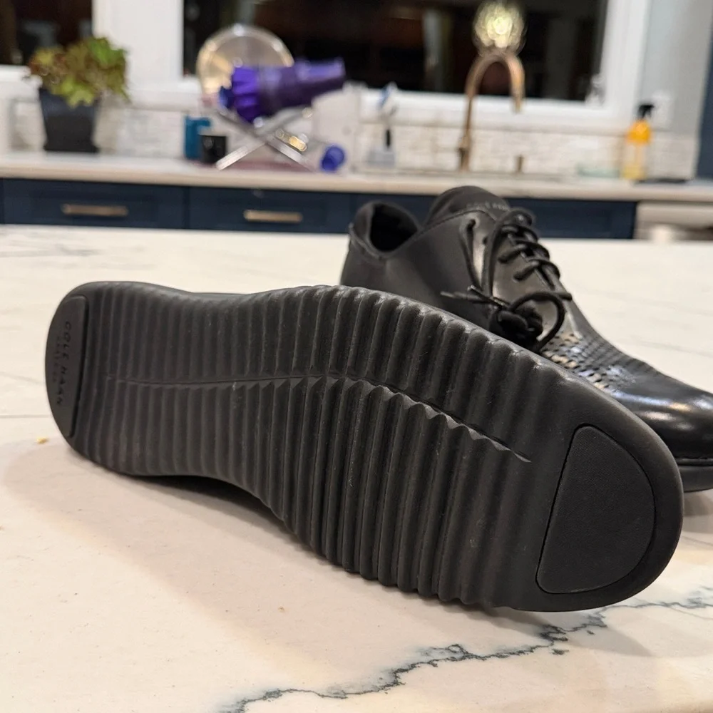 Cole Haan Black Perforated Oxfords - Picture 6 of 6